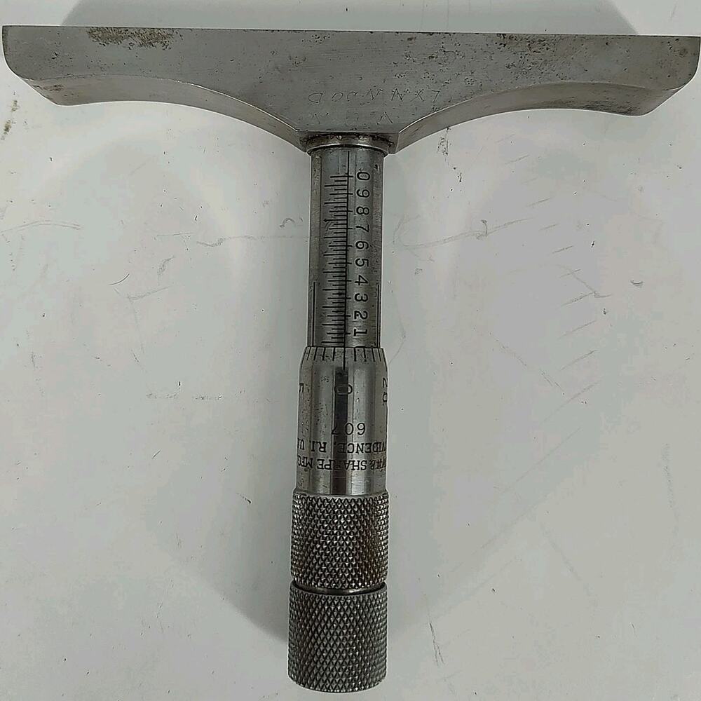 Vtg Old Brown & Sharpe No. 607 Depth Micrometer 0 to 1 inch